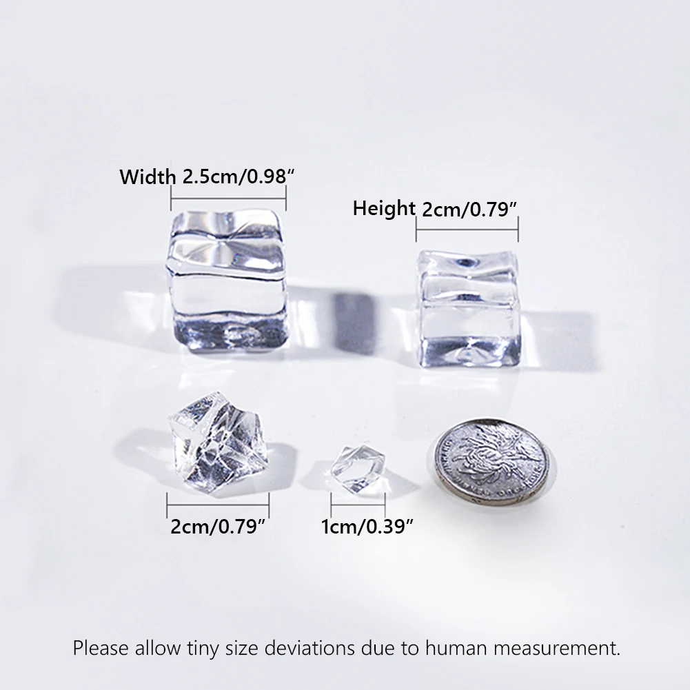 5-75 قطعة/المجموعة مكعب/غير النظامية الجليد مكعب الاكريليك وهمية 1/2 سنتيمتر جزيئات الجليد شفافة التصوير الدعائم الصورة استوديو اطلاق النار الدعائم