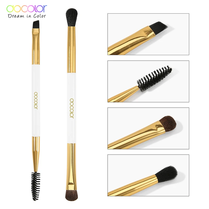 Docolor Professional Eyebrow Brush+Eyebrow Comb with Eye Shadow Brush and Blending Brush Beauty Makeup brushes for eye Brush