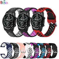 22mm 20mm Silicone Breathable Band For Ticwatch 3 Pro 2020 GTX E2 S2 Smart Watch 22mm Wristband Strap For Ticwatch 2 E C2