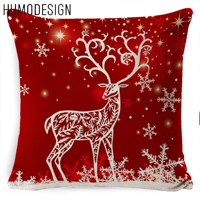 

2Pcs Christmas Pillowcase 2024 New Linen Super Soft Short Plush Cushion Seat Cushion Home Leisure Comfortable Holiday Pillowcase