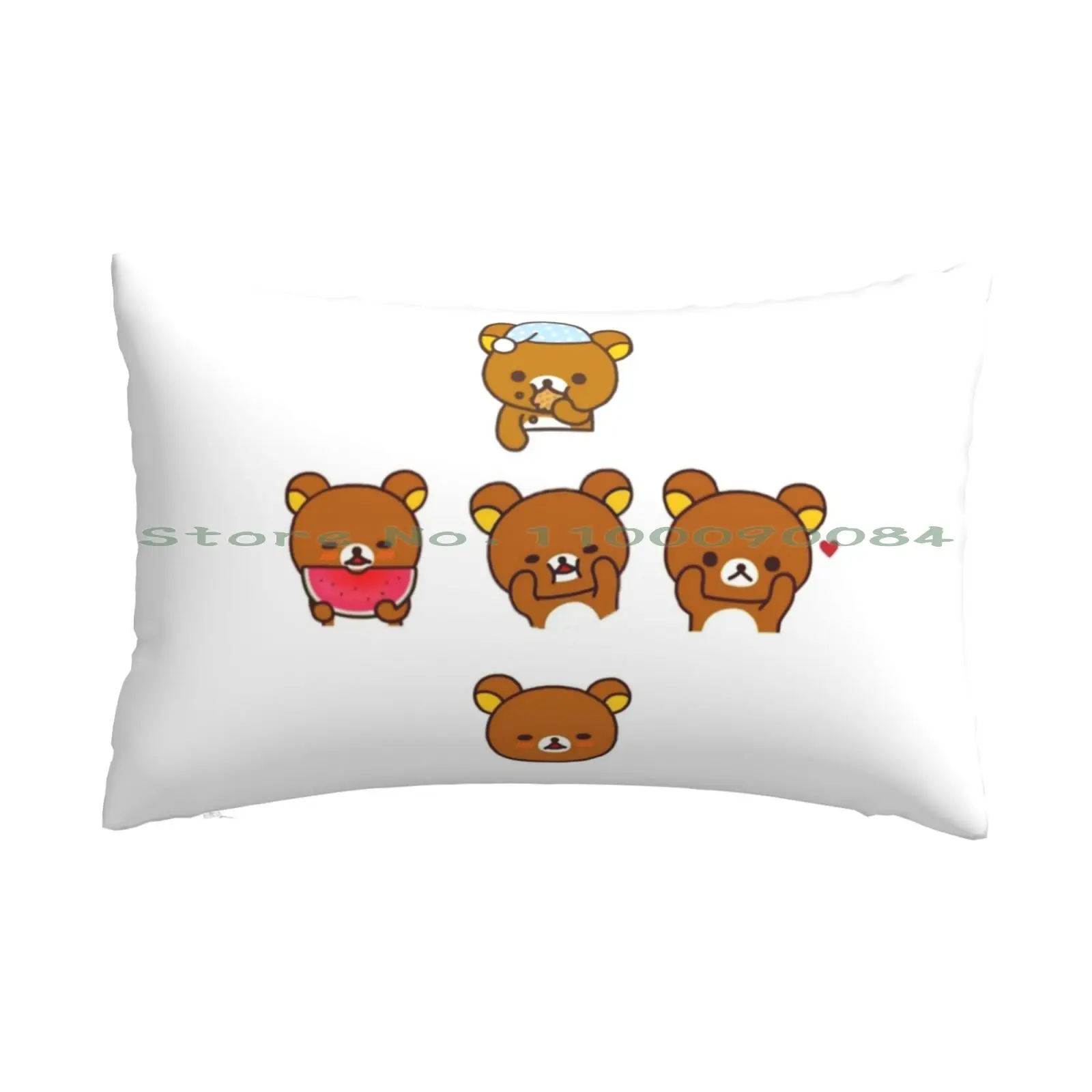 Rilakkuma-funda de almohada para niños y niñas, 20x30, 50x75, sofá, dormitorio, acabado él, juego de videojuegos, tendencia de lucha, divertido ventilador