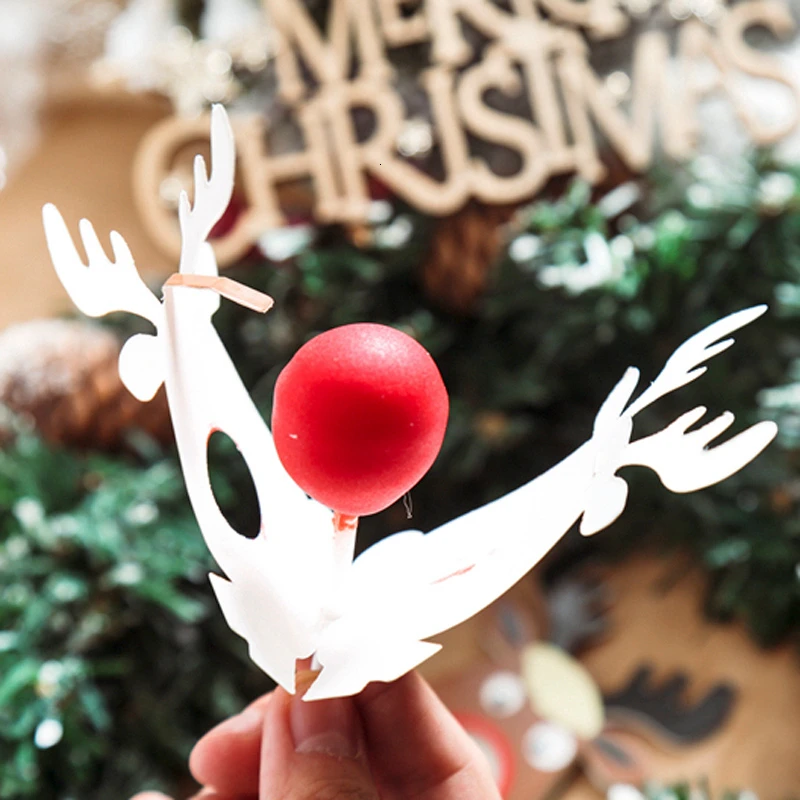 25PCS Christmas Candy Decoration Lollipop Decoration Card Reindeer Christmas Deer Paper Card For Kids Party Favor Lollipop Candy