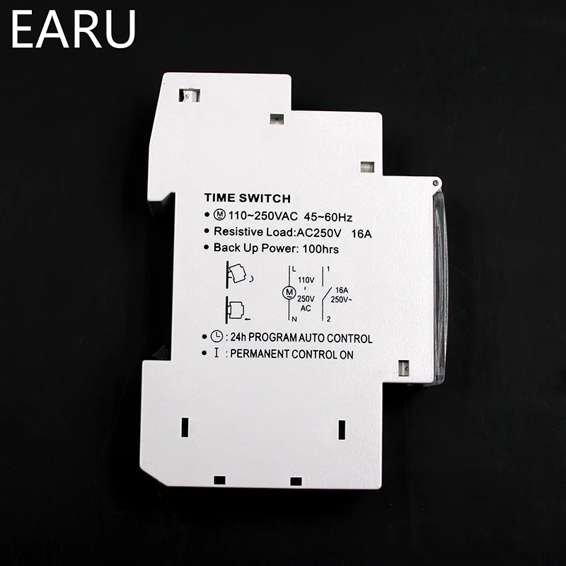 SUL180a 15 Minutes Mechanical Timer 24 Hours Programmable Din Rail Timer Time Switch Relay Measurement Analysis Instruments New