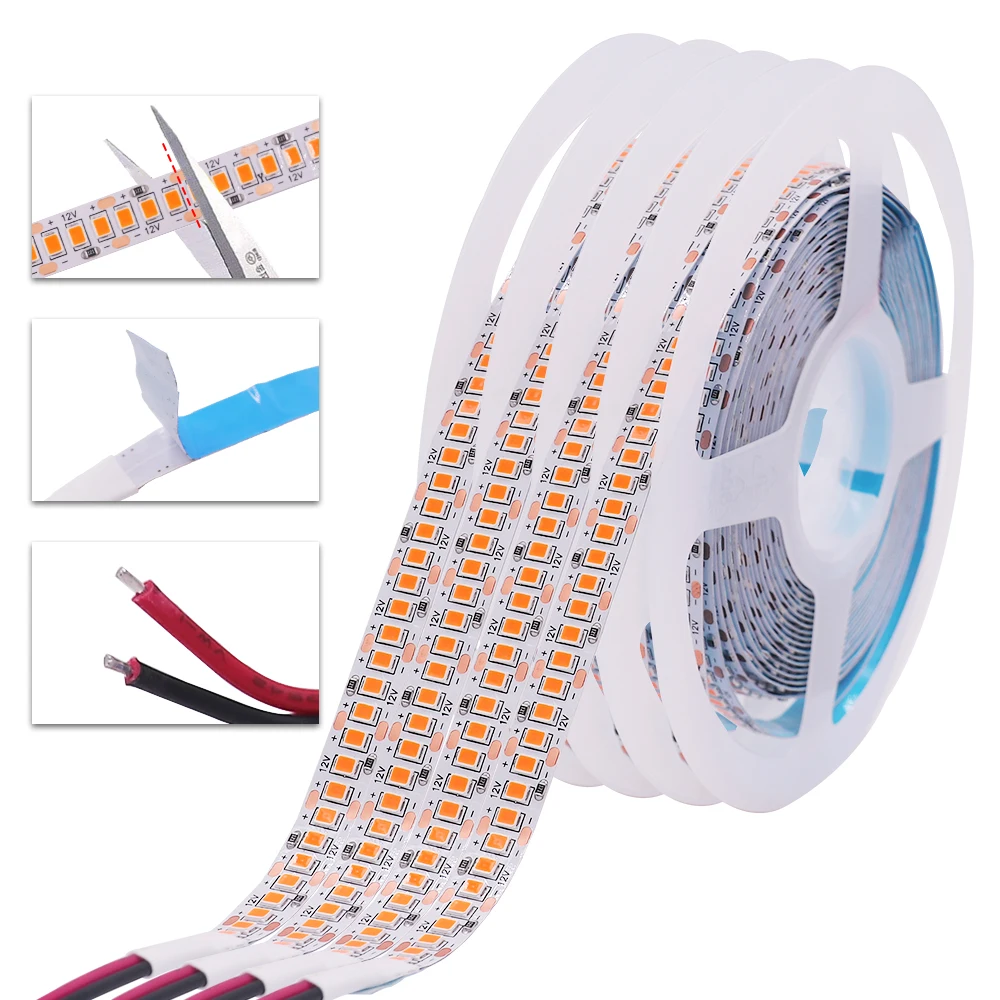 Orange Lighting LED Strip DC 12V 2835 SMD Indoor Decoration 120LEDs/m Flexible Ribbon Rope LED Light 5m/lot