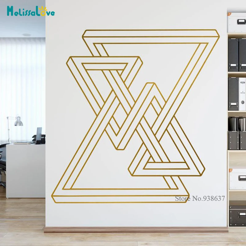 Irregular poly Decor Geometric Series Sticker Office Decals YOGA Studio Removable Vinyl wall Art sticker decal Waterproof  JH026