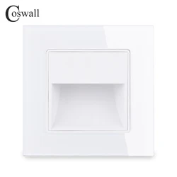 COSWALL Porch / Corridor / Corner / Stair Lamp Wall Footlights Switch Glass Panel C1 series Black White Gold Grey Warm White