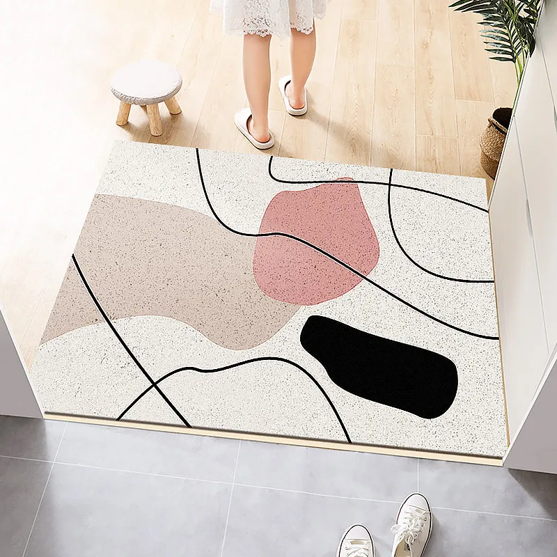 

Customize PVC Silk Loop Dust-proof Printed Doormat Geometry Carpet Outdoor Hallway Rug Mats Shoes Scraper for Bathroom Area Rugs