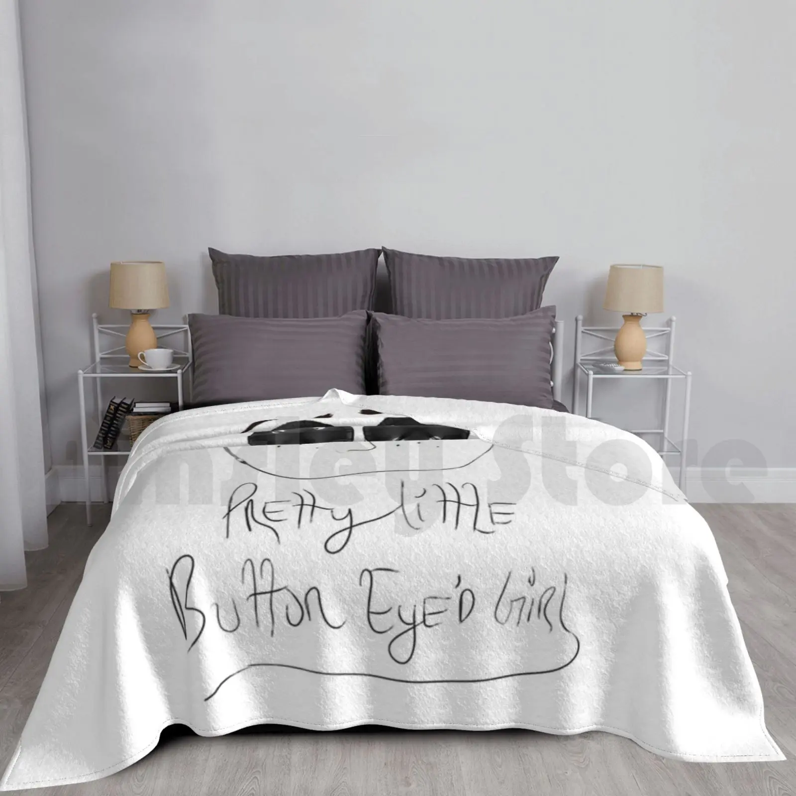 עין כפתור קטן די יפה '''Coraline הדפסה שמיכה עבור ספה מיטה נסיעה קורלין tim