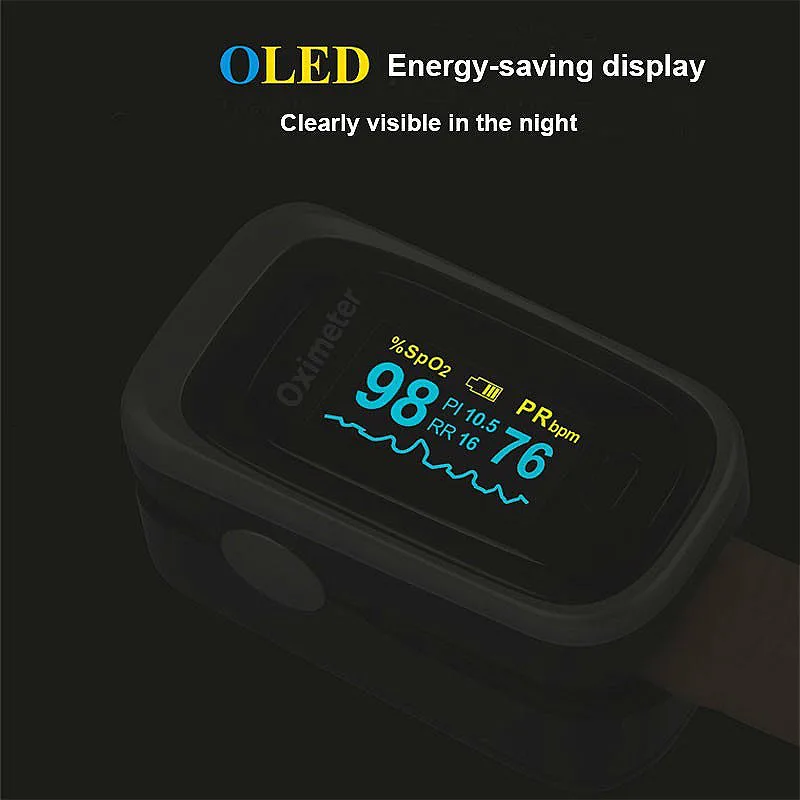 JYouCare Medical Finger Oled Pulse Oximeter Blood Oxygen With Respiratory Rate Oximetro De Dedo portable oxymeter Pulsioximetro