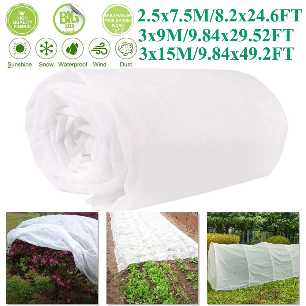 Plant Protector Cloth Cover Gardening Non-Woven Fabric Plant Growing Cover Plant Winter Frost-Proof Cold-Proof Warmth Cover D30