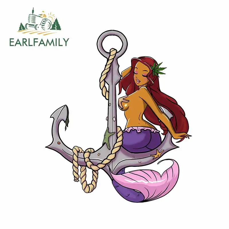 EARLFAMILY 13cm x 11,2 cm für Kush Meerjungfrau Anker Anime Auto Aufkleber Kühlschrank Stamm Aufkleber Persönlichkeit Scratch-Proof grafiken