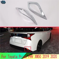 For Toyata Prius PHV XW50 2019 2020 Car Accessories ABS Chrome Rear Reflector Fog Light Lamp Cover Trim Bezel Frame Styling