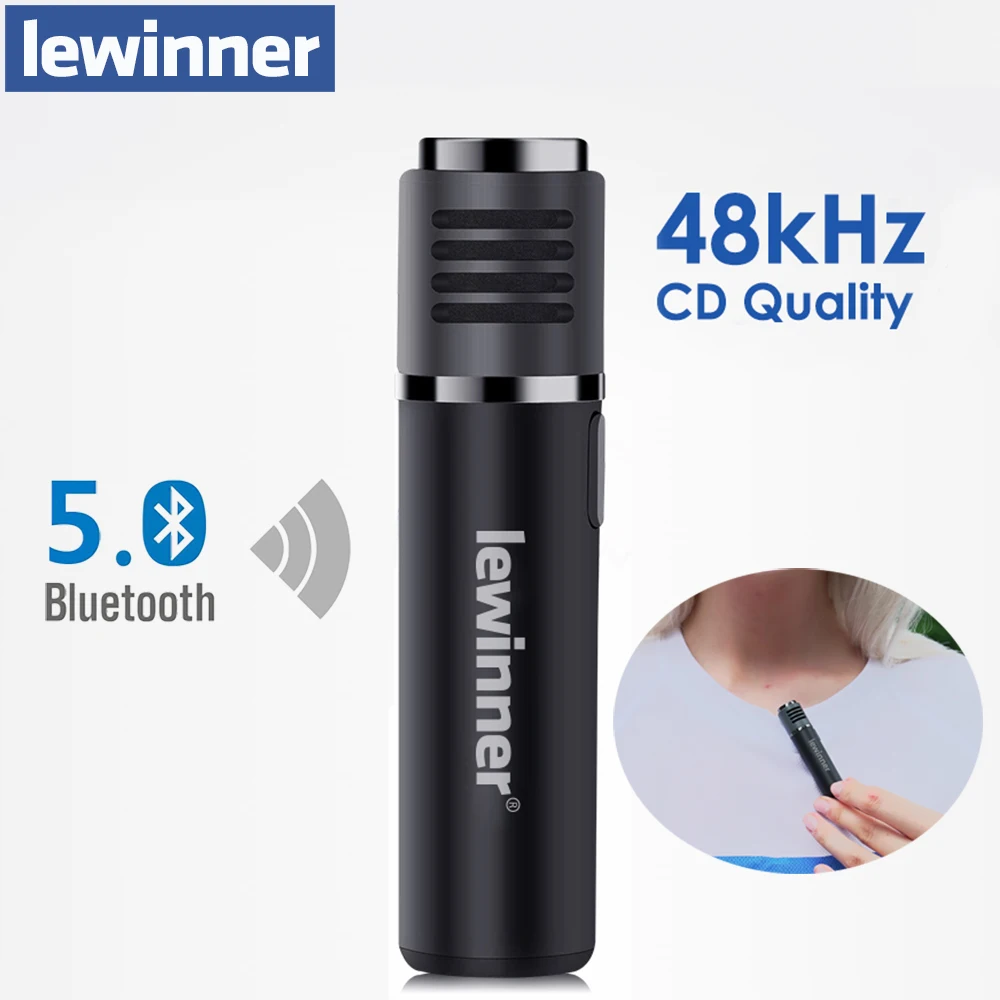 Lewinner SmartMic Wireless Bluetooth Microphone Real-time Radio Noise Reduction Short Video Vlog Recording Device For Vlogger