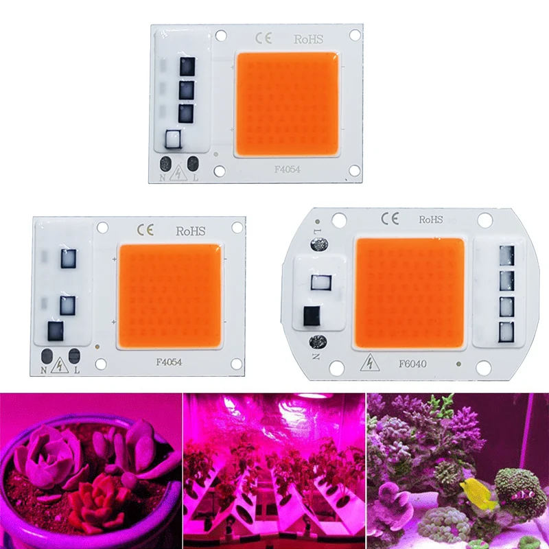 LED Grow COB Light Chip Full Spectrum AC 220V 10W 20W 30W 50W Bez potrzeby sterownika Do wzrostu kwiatów Sadzonka Oświetlenie Roślinne