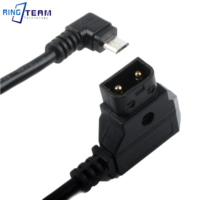 10XSuitable For Iron Head Force N Power Supply Line V Port Battery D-TAP To Micro USB Interface Transfer Cable Right Angle Elbow