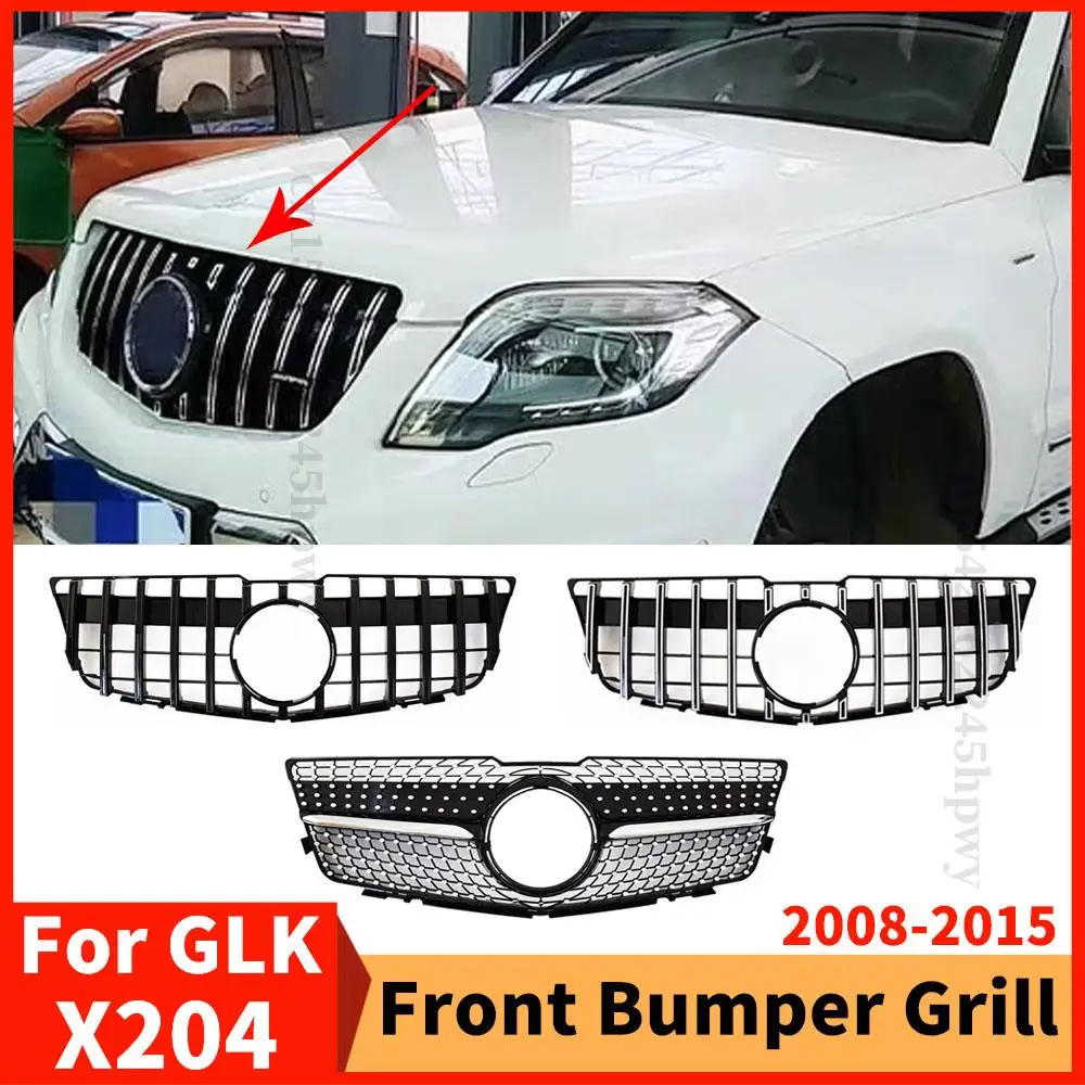 

Perfect Match Inlet Bumper Hood Mesh Front Grille Racing Grill For Mercedes Benz GLK X204 2008-2012 2013-2015 Facelift Center