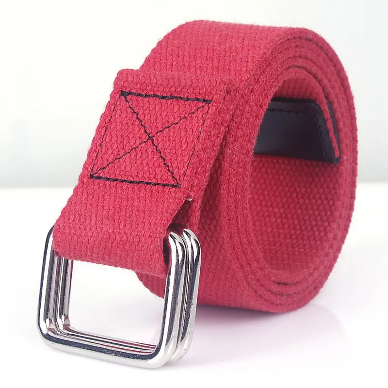 Unisex Double Rings Buckle Quick Release Belts Canvas Breathable Outdoor Leisure Women Sport Men Zinc Alloy Jeans Accessories