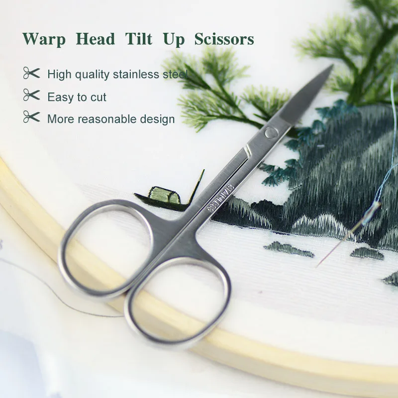 Top Quality Thread Scissors for Fabric Cutter Elbow  Embroidery Scissors Cross Stitch Warp Head Tilt Up Sewing Scissors Tool