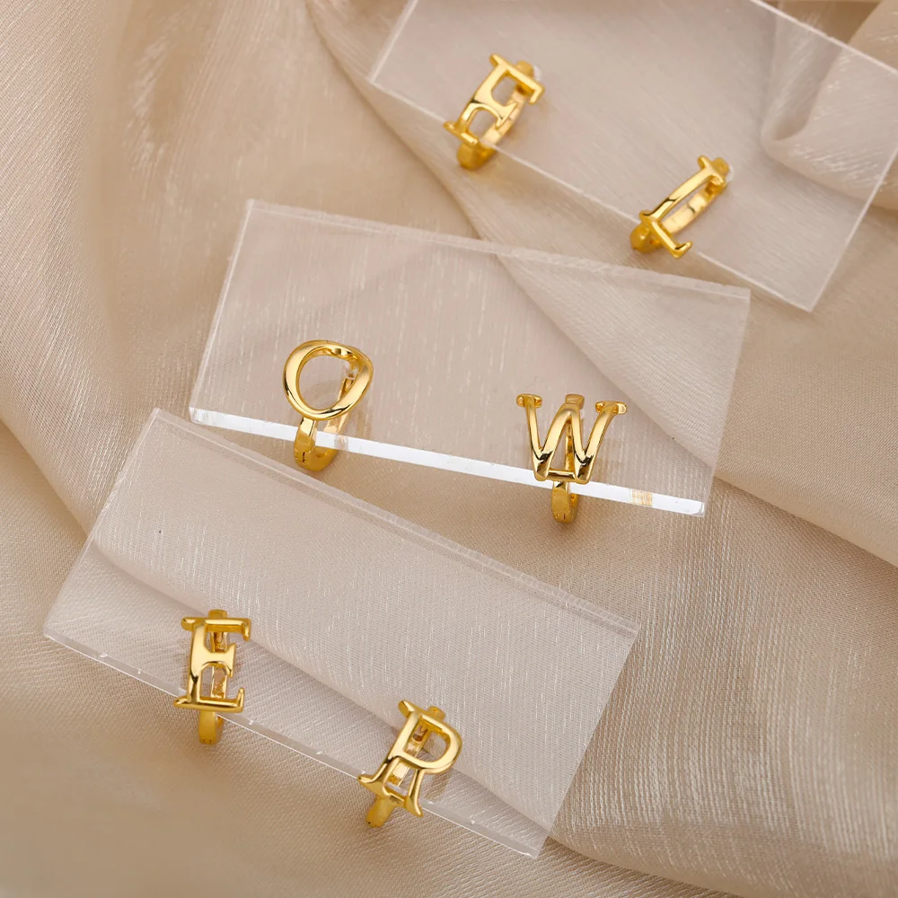 A-Z Initial Earrings for Women Men Stainless Steel Mini Hoop Earrings 2025 Trend Hip Hop Punk Rock Party Jewerly Christmas Gift