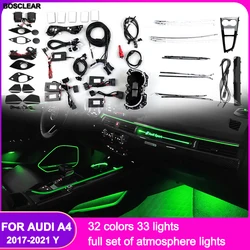 Car Ambient light For Audi A4 A4L RS4 S4 A5 S5 B9 Dashboard Ambient Light LED Bar Strip Light Trim Welcome Light Lift Tweeter