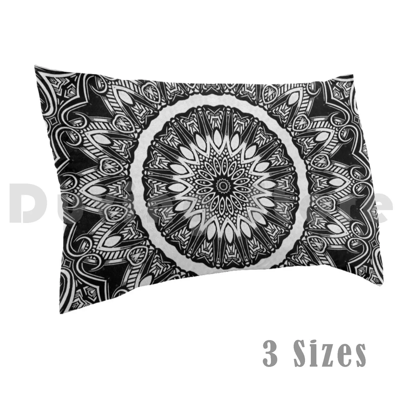 Black And White Mandala 2. Pillow Case DIY 50*70 Black And White Black And White Mandala Sacred Geometry Pi