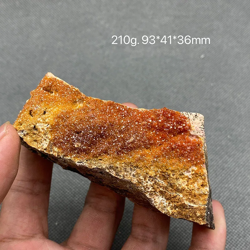 Vanadinite 100% natural orange-red vanadium lead ore rough mineral specimens cure crystal home decoration