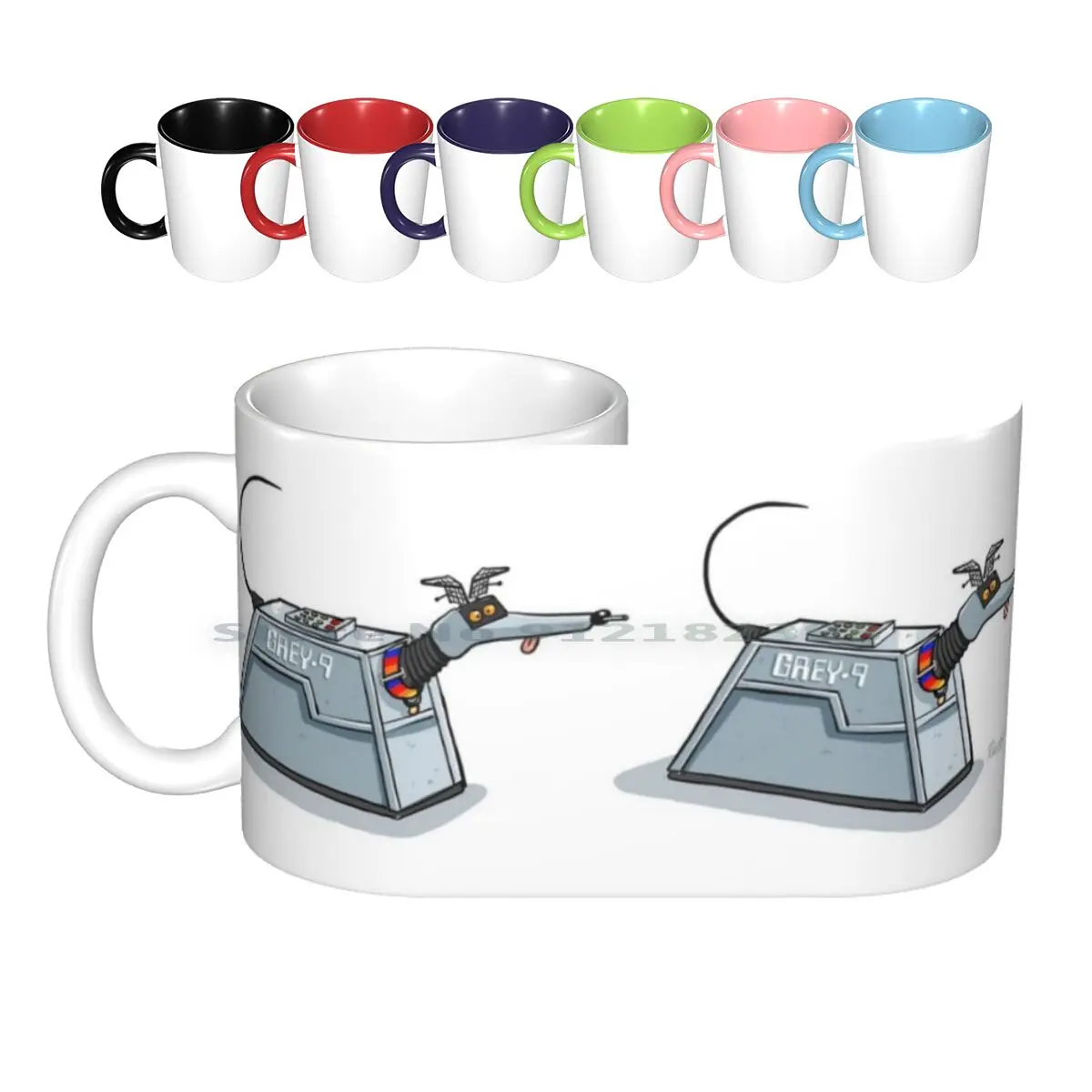 Grey-9 Ceramic Mugs Coffee Cups Milk Tea Mug Greyhound Lurcher Whippet Galgo Rich Skipworth Richard Skipworth Dogs Pets Animals