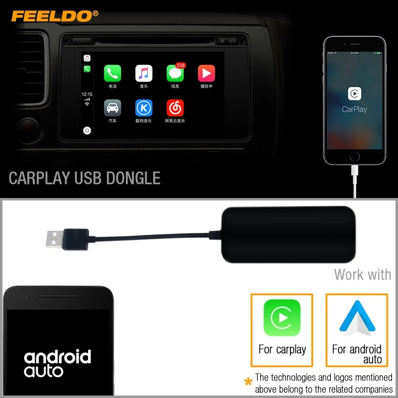 

FEELDO USB DONGLE Work With Apple iOS CarPlay Android Auto For Car Android System Headunit Navigation Player #AM5926