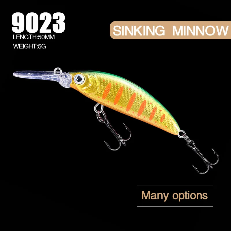 2021 50SS Minnow 50mm 5g sinking Fishing Lure diving depth 0.8-1.5m Wobbler Pesca Bass Pike Fishing Tackle 2021