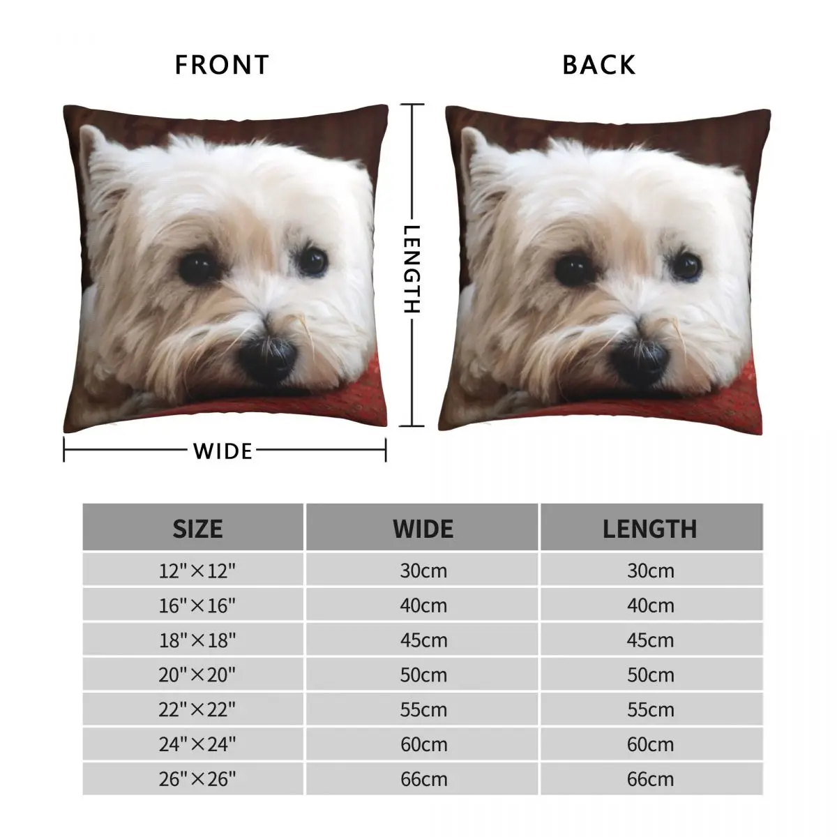 Molly The Westie Square Pillowcase Polyester Linen Velvet Creative Zip Decor Bed Cushion Cover 45x45