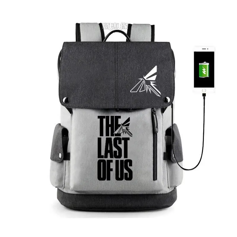 Anime The Last Of US Backpack Bag Cosplay School BookBag Laptop  USB Port Mochila Day Pack Rucksack