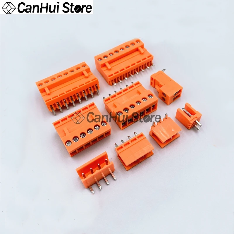 5-10PCS HT3.96 HT396 Spacing 3.96mm Orange Pluggable PCB Wiring Terminal 2P/3P/4P/5P/6P/7P/8P/9P/10P/11P/12P HT396R/V HT396K