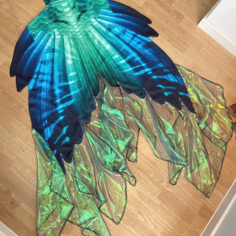 Exquisite Mermaid Lange Staart Badpak + Beha Volwassen Duiken Professionele Mermaid Cosplay Kostuum Zomer Zwemmen Aquarium Schieten