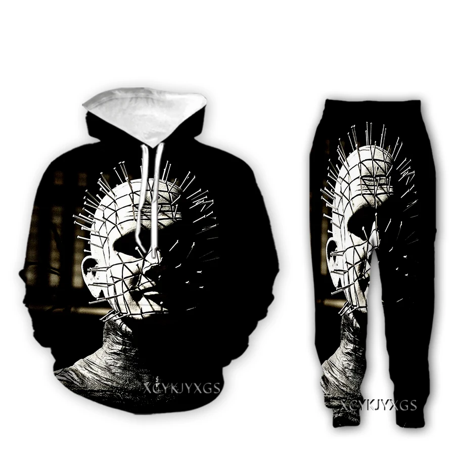 xinchenyuan New Men/Women Hellraiser Pinhead 3D Printed Clothing Long Sleeve Fashion Sweatshirt Hoodies Sport Long Pants Z62