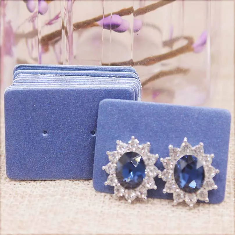 100pcs Cute Solid Color Earring Paper Package Card DIY Small Stud Earring Card White Kraft Pink Jewelry Display Card