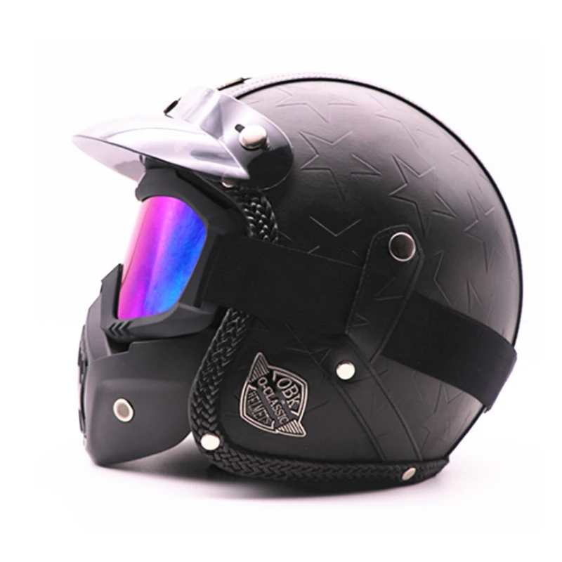 

PU Leather Helmets Goggles Helme Professional Mountain Racing Helmet Ciclismo Men Women Bicycle IN-MOLD Safely Cap bosclear