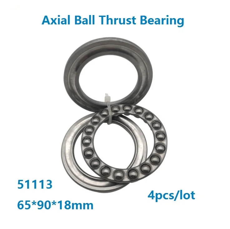 

4pcs/lot 51113 65*90*18mm Axial Ball Thrust Bearing Plane thrust bearing Thrust Bearing Roller 65×90×18mm