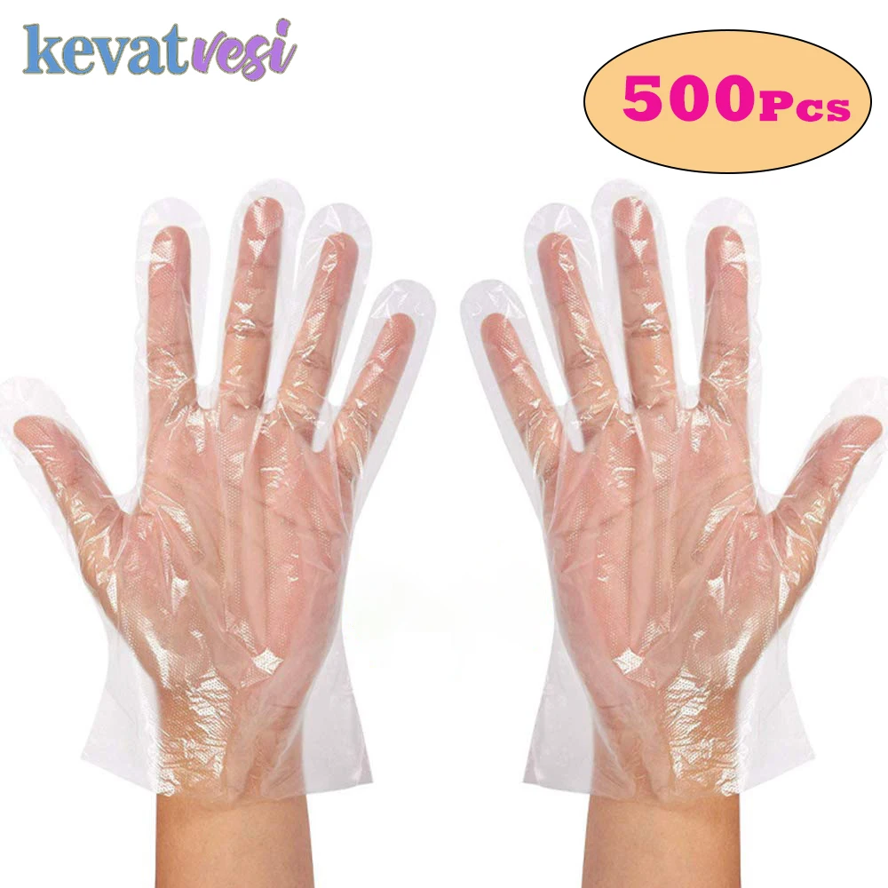 Clear Disposable Gloves Transparent Plastic Gloves Latex Free Food Prep Safe Gloves for Cooking Cleaning BBQ Kitchen Things