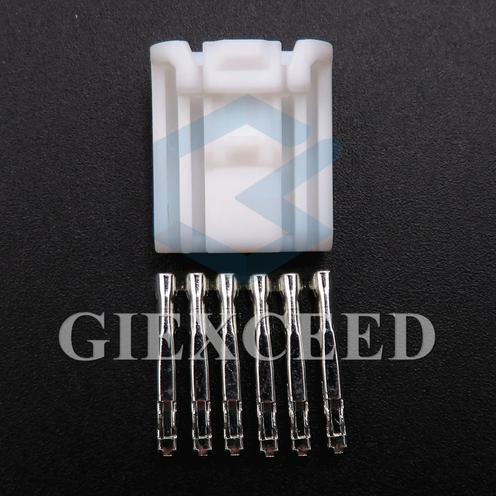 2 Sets 6 Pin 0.6 Series Automobile Wiring Socket White Miniature Cable Unsealed AC Assembly Electrical Connector