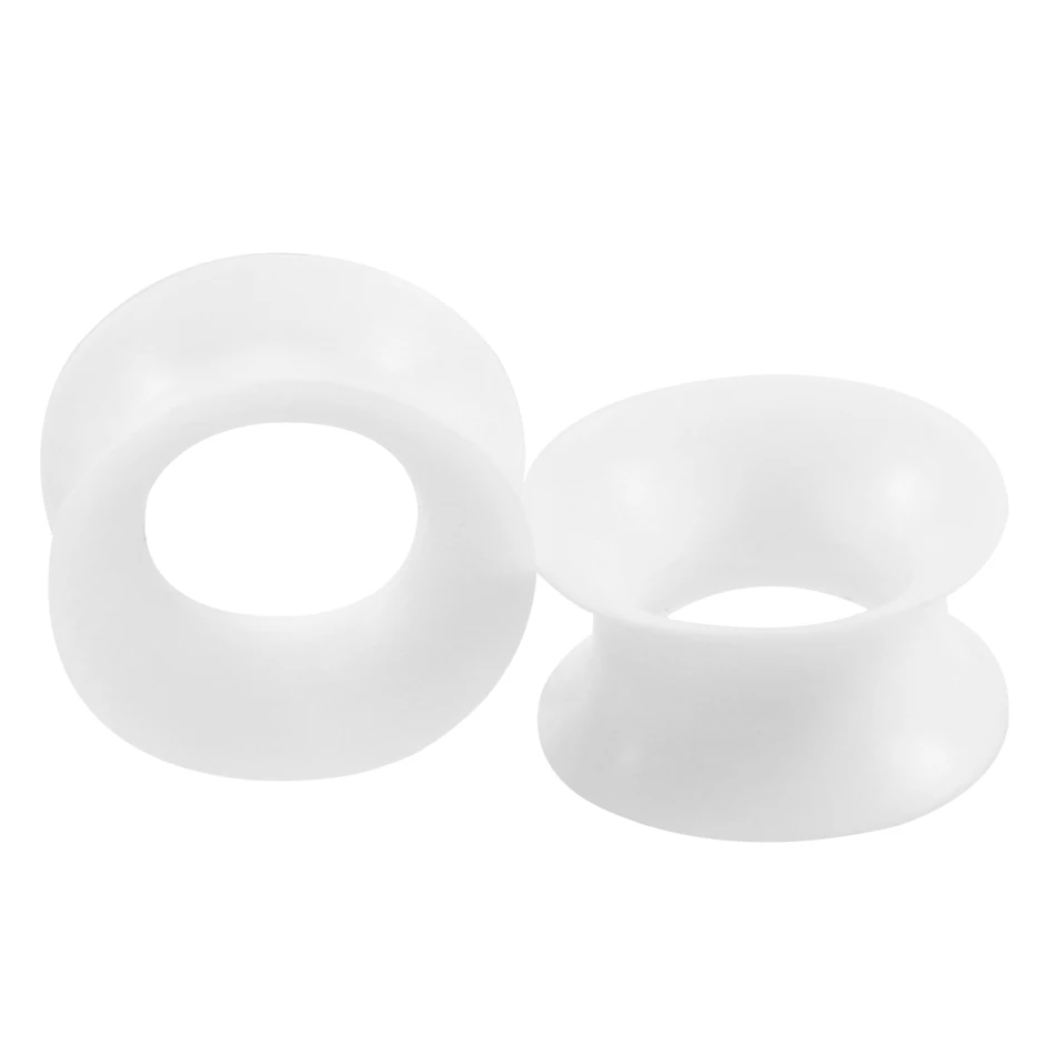 2pcs/lot Silicone Flexible Thin Double Flared Ear Plugs Flesh Tunnel Ear Gauges Expander Stretcher Earlets Ear Piercings Jewelry