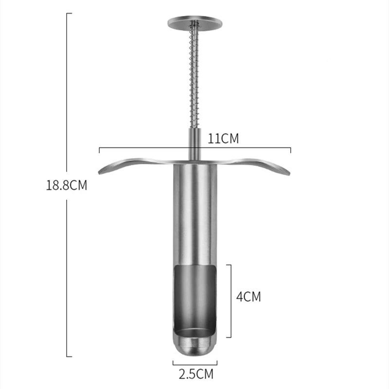 Stainless Steel Kitchen Red Dates Jujube Corer Handheld Syringe Type Cherry Olive Fruit Core Remover Deseed Seed Push Out Tool