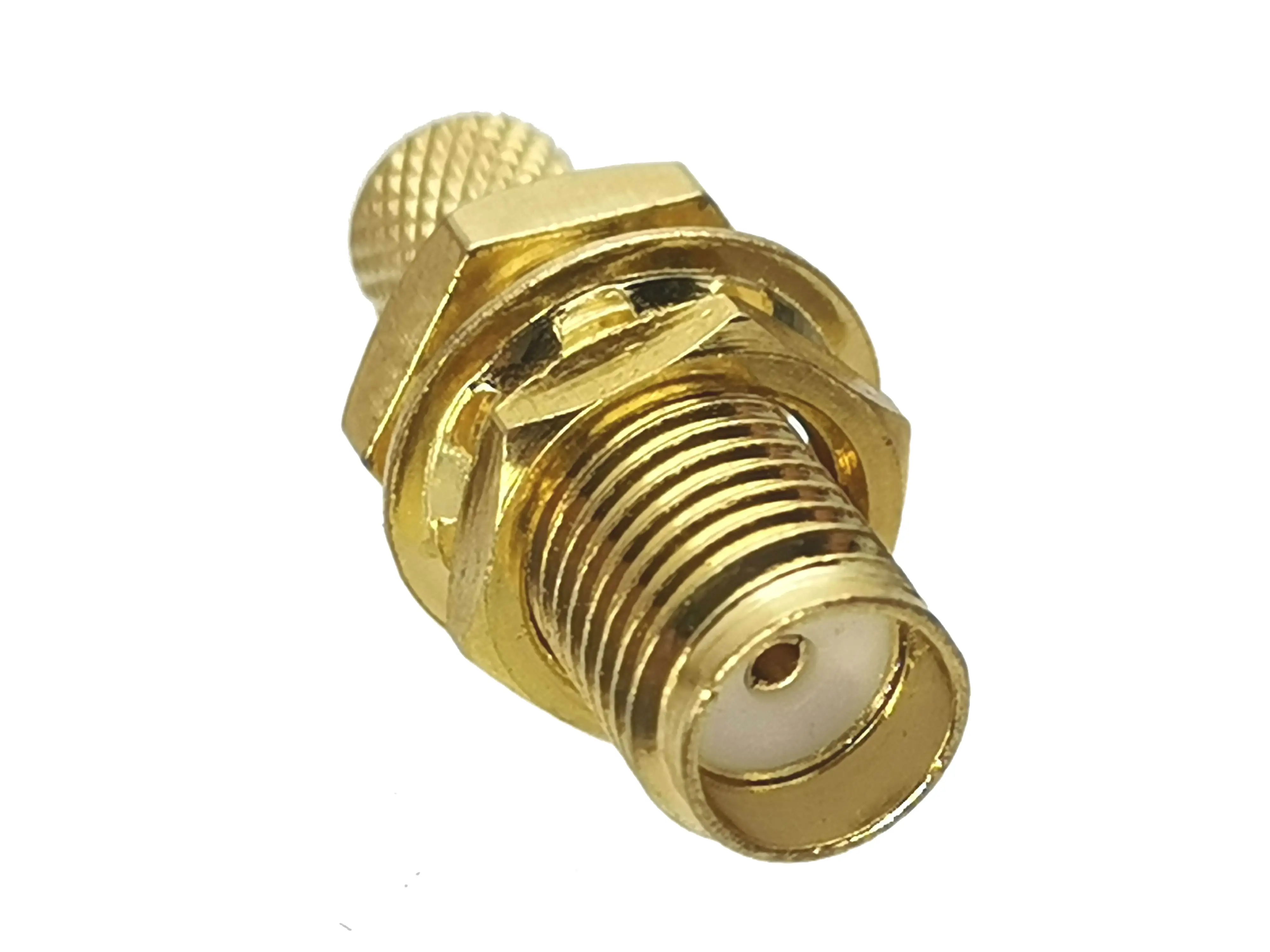 1Pcs Connector SMA Female Jack Bulkhead Crimp RG58 RG142 LMR195 RF Coaxial Cable Wire Terminals Straight