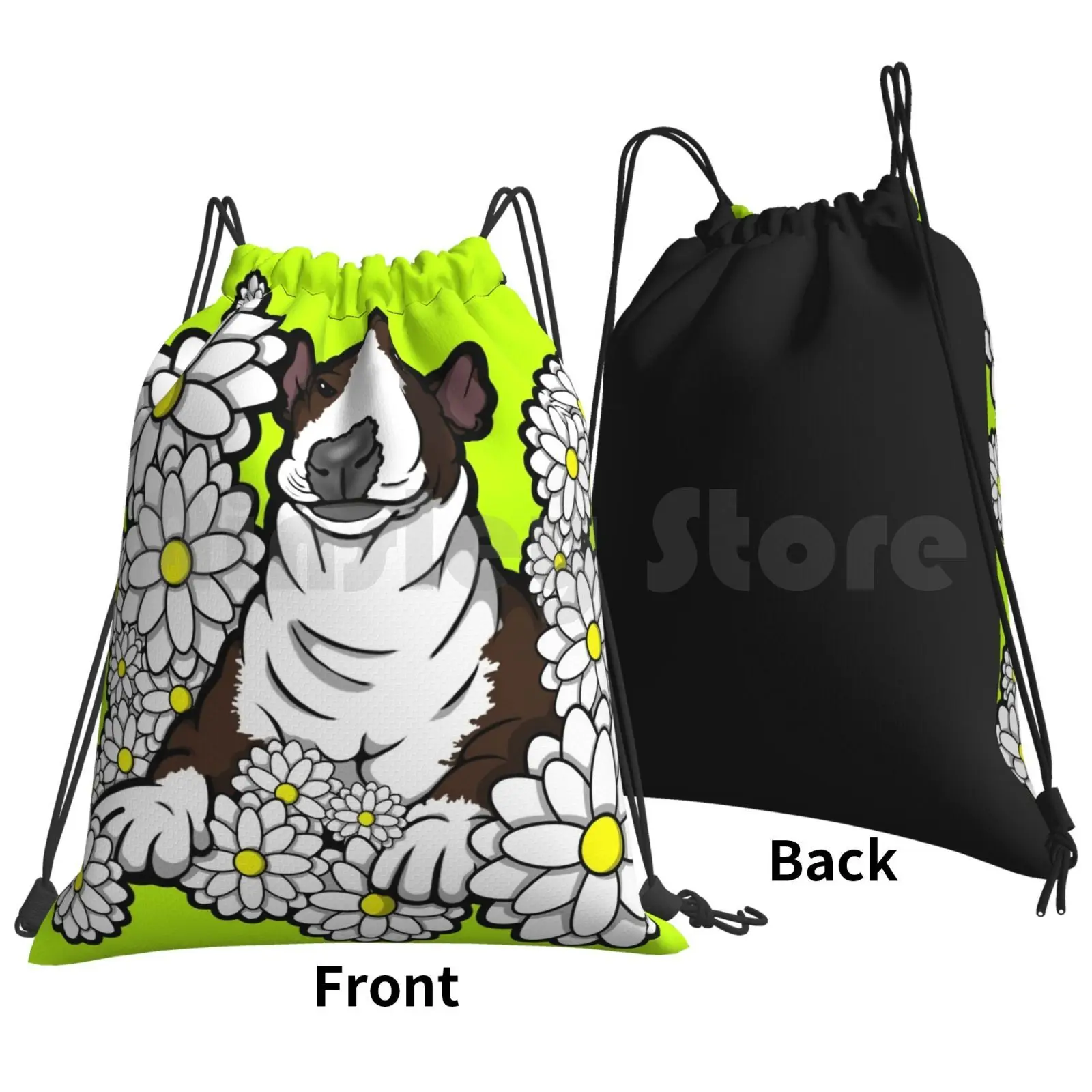 English Bull Terrier Pebbles Backpack Drawstring Bags Gym Bag Waterproof English Bull Terrier Pebbles Ebt Bullies Bully