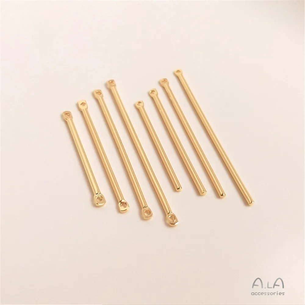 

14K Gold Color Double hole small round rod connecting rod single hole hanging rod DIY necklace earring pendant jewelry material