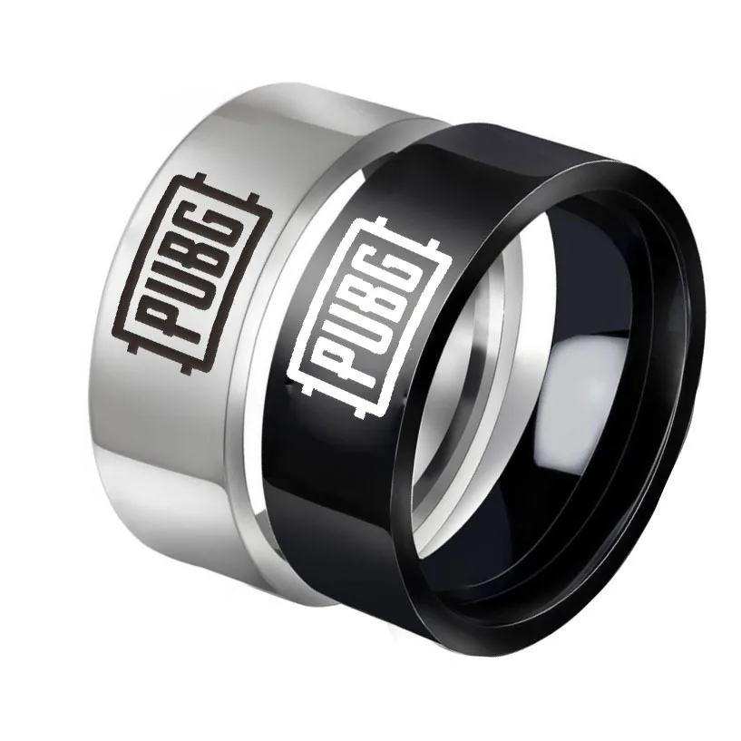 Hot Game Playerunknown\'s Battlegrounds Cosplay Accessories PUBG Literal Rings Finger Titanium Steel Ornament PUBG Ring