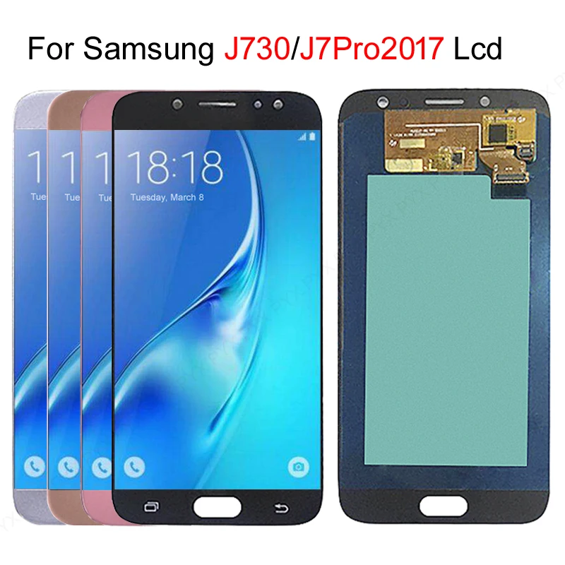 100% Test For Samsung for Galaxy J7 pro 2017 J730 LCD Display with Touch Screen Digitizer Assembly Replacement OLED blue filter