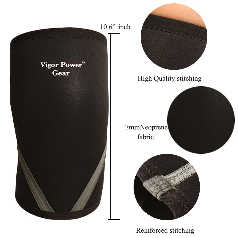 Vigor Power Gear 7Mm Neoprene Knee Supports Weight Lifting Workout Knee Sleeves