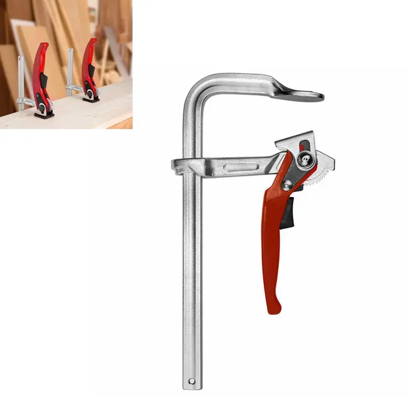 F Clamp Bar Steel Ratcheting Quick Release For MFT Guide Rail System Woodworking Clamping Pressure DIY Hand Tool