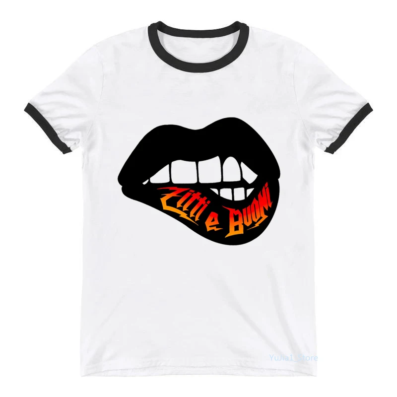 Sexy Zitti E Buoni Lips Graphic Print Tshirt Women Clothes 2021 MåNeskin Rock Band Maneskin T-Shirt Femme Hip Hop T Shirt