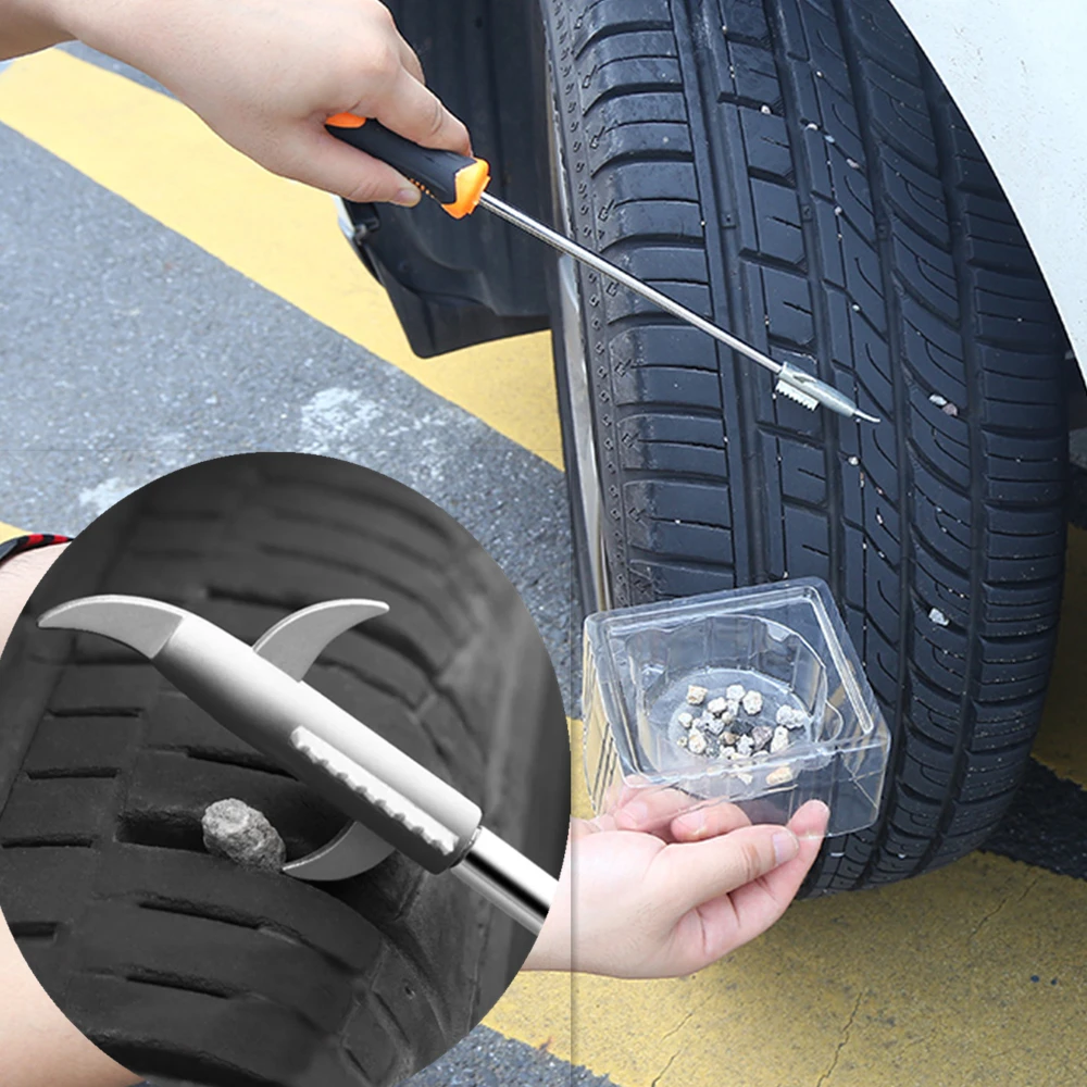 1PC Car Tire Cleaning Hook High Quality Multifunctional Stone Cleaning Groove Broken Stone Remover Car Tire Repair Tools